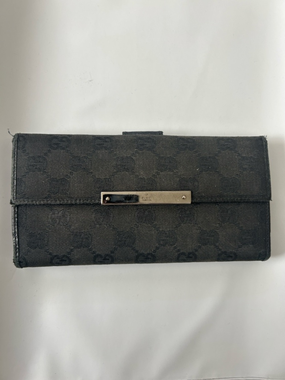 Gucci Black GG Logo Continental Card Holder Wallet